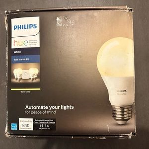 Philips Hue Bridge & (4) White Bulb Starter Kit